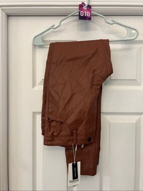 kensie Women’s Cognac Faux Leather Pants